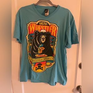 Johnny Cupcakes Bear Wrestler Halloween TSITCM Blue T-Shirt Size Men’s Large